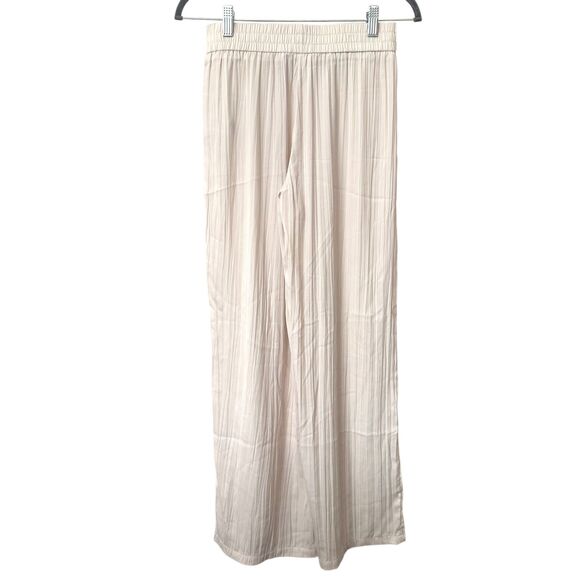ZARA Crinkle Wide Leg Pants White X-Small - Picture 3 of 5